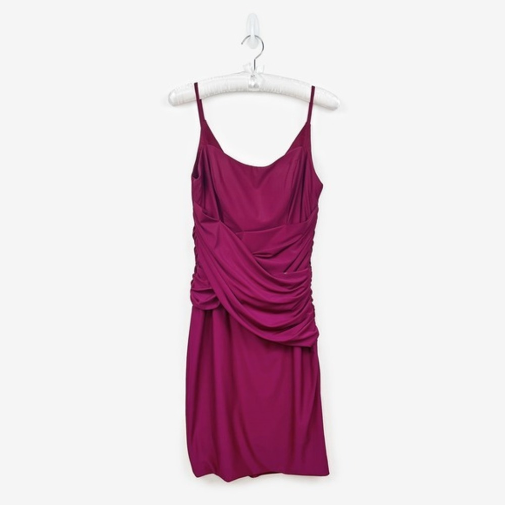 Rene Ruiz Collection Draped Cocktail Dress Size 10 Deep Magenta Elegant‎ Evening